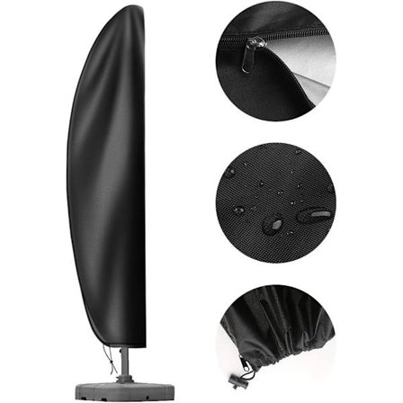 Beskyttende trekk for hageparasoll 2m til 4m, 420D Oxford-stoff Anti-UV, Parasolltrekk (280x30/80/45cm)