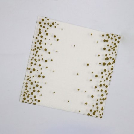 Pappservetter vit med guldprickar 33x33cm 20-pack