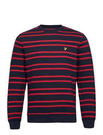 Double Stripe Sweatshirt Sweatshirt Trøje Blå Lyle & Scott