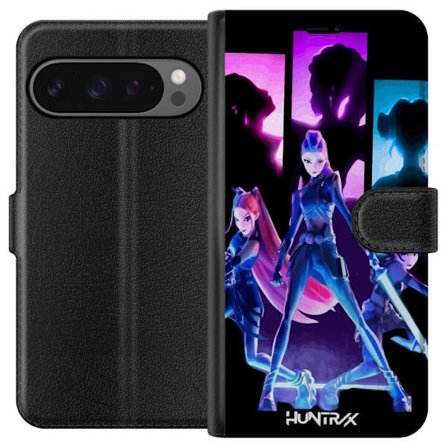 Kompatibelt Lommeboketui til Google Google Pixel 9 Pro XL Futuristisk jente gruppe illustrasjon med neonlys og sterke farger i sci-fi estetikk