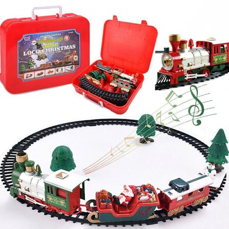 Christmas Electric Train Mini Santa Claus Railcar Xmas Decor Barnleksaker