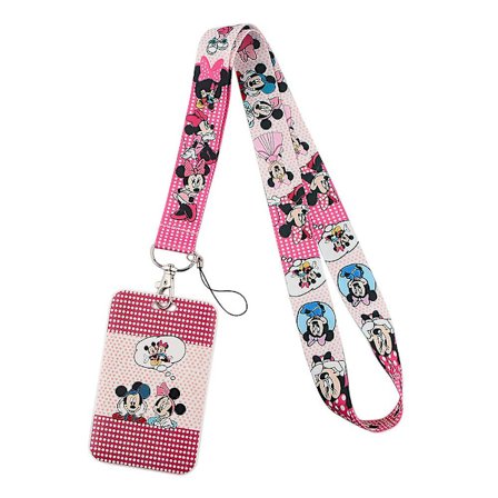 Disney Mickey Minnie Mouse Sød Tegneserie Lanyard Arbejde Skole ID Kort Holder Halsrem
