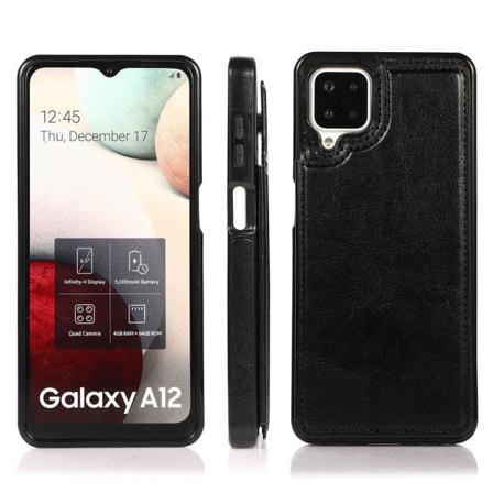 Samsung Galaxy A12 - Skal Med Korthållare Svart