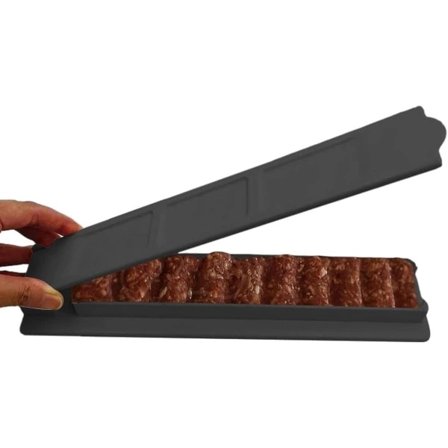 QU-Kebab Maker Grillspett, 28 cm lång pressform Kabab Maker Press,A
