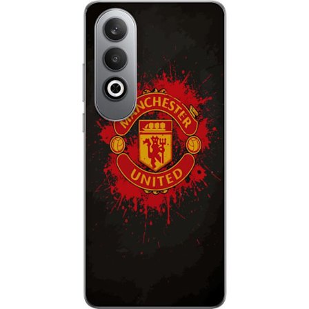 Kompatibelt Mobildeksel til OnePlus OnePlus Nord CE4 Manchester United logo i rød og gul farge med røff sportslig bakgrunn