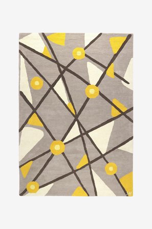 InHouse Group - Ullmatta Geometry - Harmaa - Villamatot - 200X290 - - Homeroom