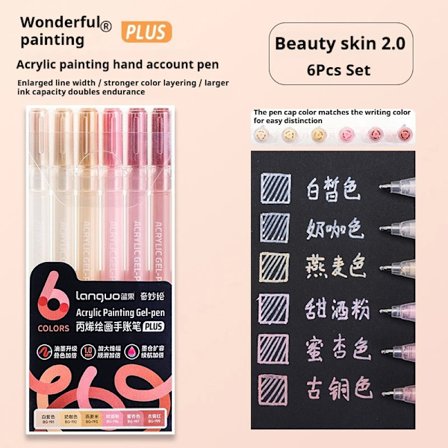 LANGUO 90/6 Färger Akrylmålnings Gelpenna 1.0mm Målning Ritning Skrivning Konstmarkörer Pennor Student Graffiti Akrylfärg Pennor
