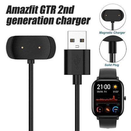 Laddare kompatibel med Amazfit Gts 2, Gts 2 Mini, Gts 2e, Gtr 2, Gtr 2e, Gts 4 Mini, T-rex Pro, Bip 3, Bip U Smartwatch, Laddningskabel 