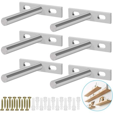 6 stk. flydende hyldeknægt 75 mm (3 tommer) usynlig knægt væghylde kraftig skjult hyldeknægt usynlig knægt til væghylde, A