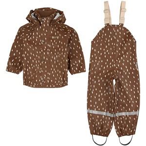 Kuling San Marino Recycled Dotted Rain Set Brown 110/116 cm - Clothing sets - 110/116 cm - Brown - Junge