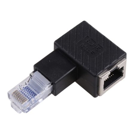 Albue Rj45 Hann til Hunn Nettverkskabel 90 Graders Adapter Lan Nettverksforlengelse Krystall for Hode