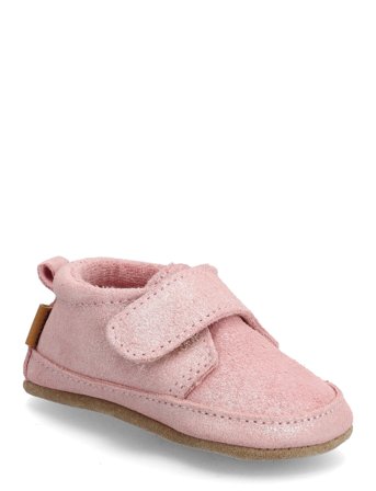 Melton Shimmer Leather Slippers - Pink - 16/19