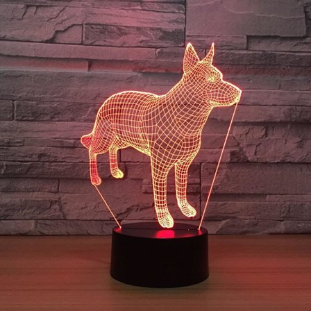 Doberman Pinscher 3D Natlys 7 Farver Skiftende LED Nyhed Luminaria Dyr Hund Bordlampe Børne Hjem Sengbord Dekoration Gaver