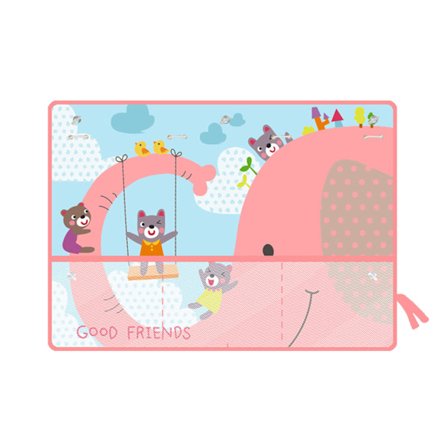 Bilsolskyddsgardin Multifunktionell Förvaring Solskyddsgardin Med Nätväska Cartoon Sugkoppsgardin Elefant