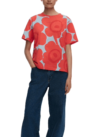 Marimekko Erna Unikko T-shirt Överdelar Dam Röd M