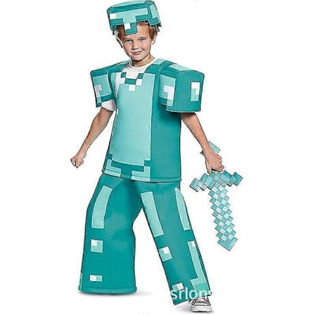 Minecraft Diamantrustning Serie Rollespil Figur Performance Kostume - Perfekt