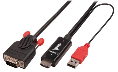 Lindy HDMI to VGA Adapter cable - videokonverter - svart