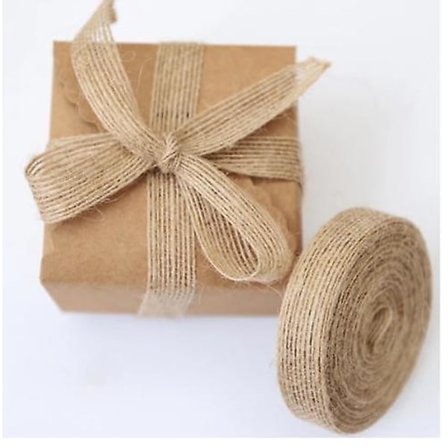 10m 15mm-38mm Naturlig Vintage Jute Lerretsbånd for Bryllup Belte Rem Blomsterdekorasjon Fest Juledekorasjon DIY Gaveinnpakning
