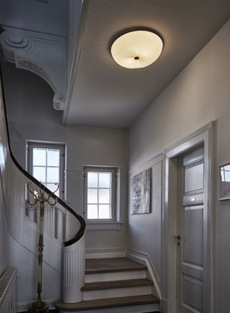 Lamella taklampe Ø50 - hvit/gull