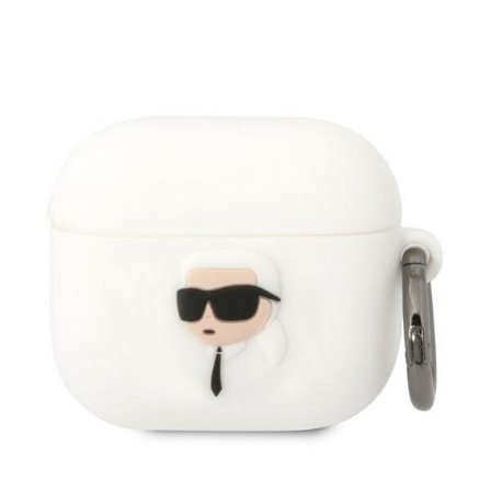 Karl Lagerfeld KLA3RUNIKH AirPods 3 suojus valkoinen/valkoinen Silikoni Karl Head 3D