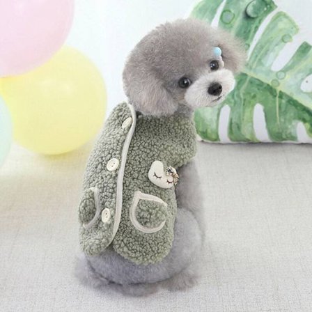 Fleece Hundkläder Valp Djurkläder För Hundar Kappa Vinter Varm Hundjacka Chihuahua Yorkshire Kläder För Hundar Väst Ropa Perro Grön