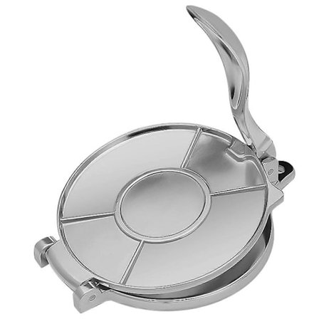 Tortillapuristin Kestävä metallinen taikinarulla ravintolatasoisten litteiden leipien valmistukseen kotona