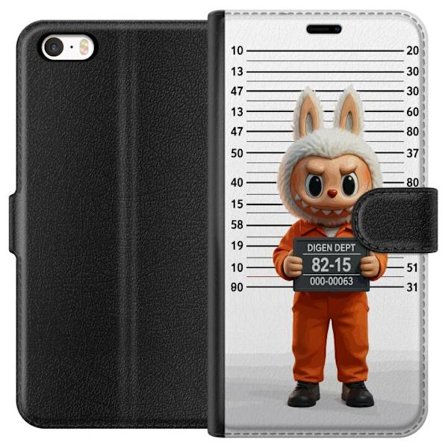 Kompatibelt Lommeboketui til Apple Apple iPhone 5 Søt tegnet kaninfigur i fengselsklær med fangenummer mot bakgrunn med lengdemåling
