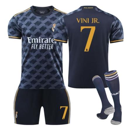 23- Real Madrid Udebanetrøje Royal Blue Shirt No.10 Modric 7 Pooh C Ronaldo 5 Bellingham Fodboldsæt NO.7 VINI JR. NO.7 VINI JR.-Xin NO.7 VINI JR. 24