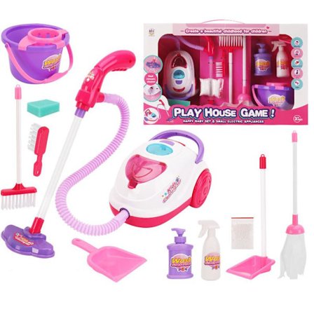 Elektrisk dammsugare för barn leksak med ljusljud flickgåva rolig realistisk skönhet mode leksaker spela hushållsapparat