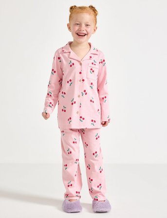 Lindex Pyjama Shirt And Trousers - Pink - 92