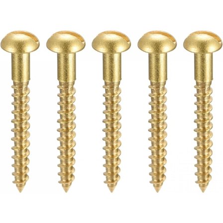 Træskruer M2.5 X 20mm med slids, rundt hoved, messing, selvskærende skruer 100 stk. (FMY)