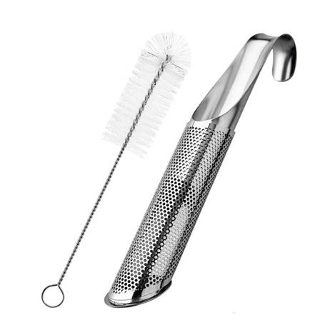 Sæt med 1 te-filter i rustfrit stål og 1 børste, genanvendelig te-di