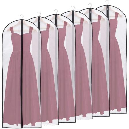 6 kappaletta vaatteen läpikuultava vetoketjullinen pölysuoja - 60*140cm