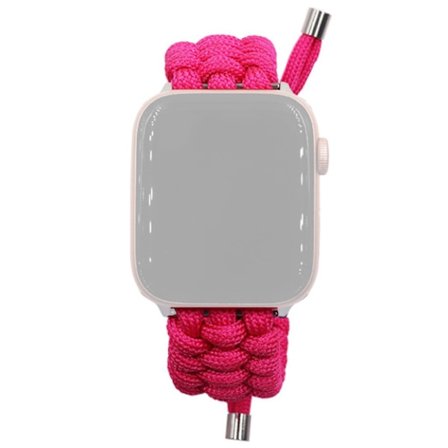 Apple Watch (45 mm) klockarmband i flätad nylon - Rosa