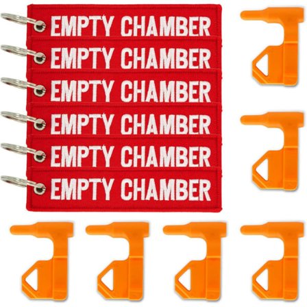 Paris_Kammersikkerhedsflag til riffel/haglgevær, 6 sikkerhedsflag med hvide etiketter