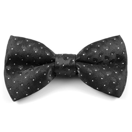 Papion negru cu alb pentru bărbați - Papioane gata legate