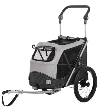 Trixie - Sykkelvogn Quick-Fold for hunder, 63 x 95 x 90/132 cm, Medium, Grå - Hund - Hundetrening & bruksspor - Sykkelkurver & sykle med hunden - 