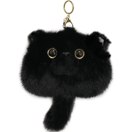 Söt katt plysch myntväska nyckelring dam födelsedagspresent (svartB) - spot sales