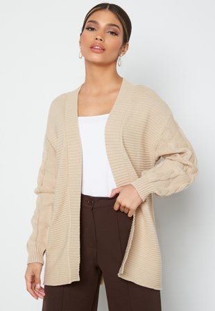 Happy Holly Oda knitted cardigan Light beige Klær