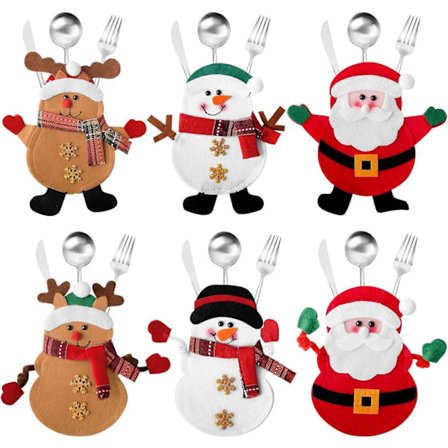 12 stk. Julebestikholder Lommer Borddekoration til Julefrokostgaver (Snemænd)