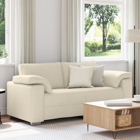 Soffa Beige 180 x 77 x 82 cm Linnenblandad tyg
