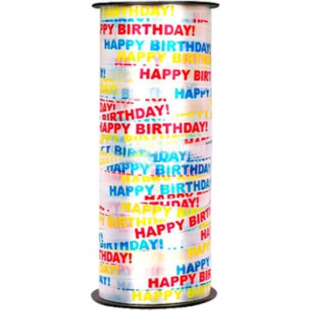 Grattis på födelsedagen Ballong Bolduc Vågigt Inslagning Papper Band 300ft Rulle