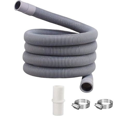 Avloppsslang för tvättmaskin, universell avloppsslang, inklusive hållare och slangklämmor, slangavloppsförlängning, för tvättmaskin 2m