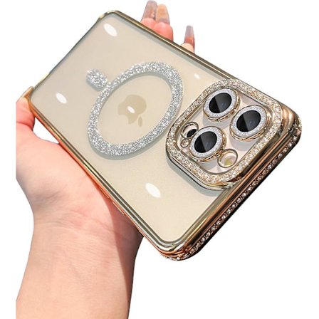 Glittrigt Diamant Strass Magsafe Skal Kompatibelt med iPhone 15 Pro Max & Ultra{hh]