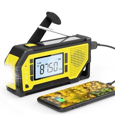 Nöd sol vind upp radio överlevnad hand vev radio 2000mah bärbar Am/fm väder sol radio med fackla
