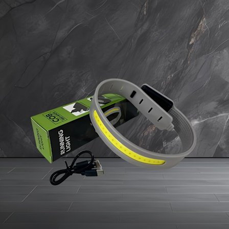 1 stk. Ultralet COB Løbelygte, USB Genopladeligt Armbånd med 3 Justerbare Tilstande