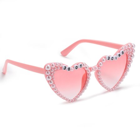 Perlerosa Hjerte Solbriller, Bride to Be Solbriller til Polterabender, Sødt Bryllupstilbehør og Brudegaver