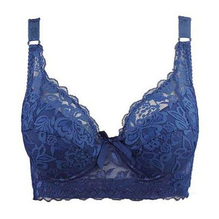 Kvinnor Spets BH Push Up Sexiga BH:ar för Kvinnor Stor storlek Ultra Tunna Underkläder Intimates C D Blue 42C