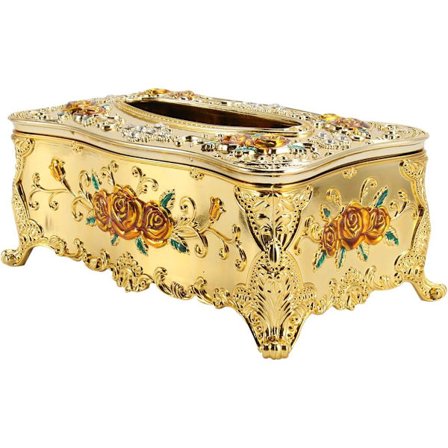 Vævæskeskrin Dekorativ Vævæskeskrin Antik Dekorationer til Soveværelse Kontor Køkken Vanity Guldguld