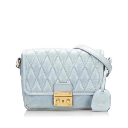 Miu Miu Pre-owned, Pre-owned Leather crossbody-bags Blauw, Dames, Maat:ONE Size